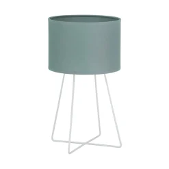 Tafellamp Trixi, metaal, stof, saliegroen, wit