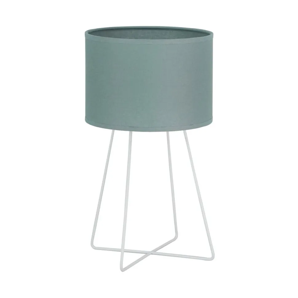 Tafellamp Trixi, metaal, stof, saliegroen, wit