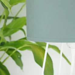 Tafellamp Trixi, metaal, stof, saliegroen, wit