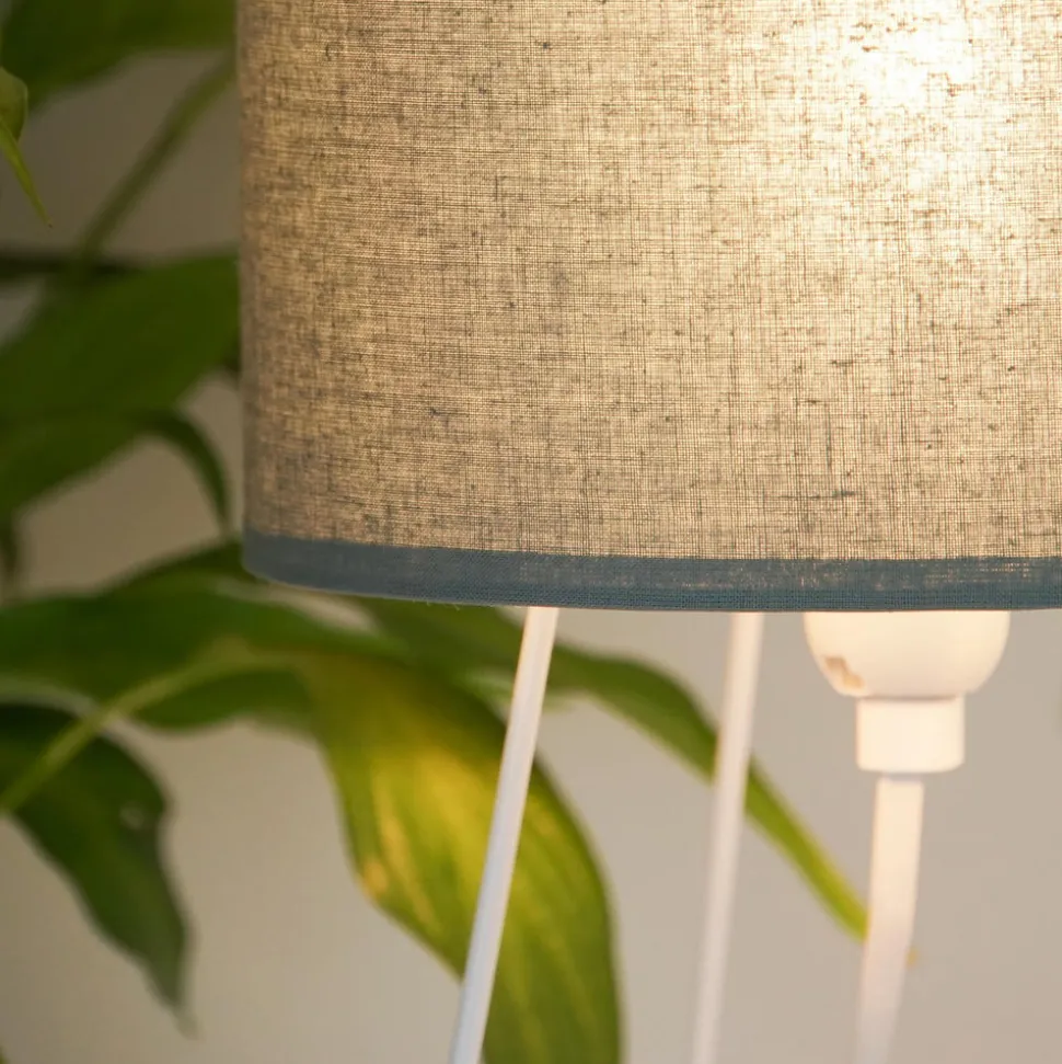 Tafellamp Trixi, metaal, stof, saliegroen, wit