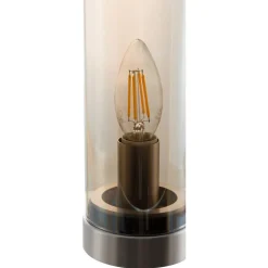 Tafellamp van flessenglas, amber