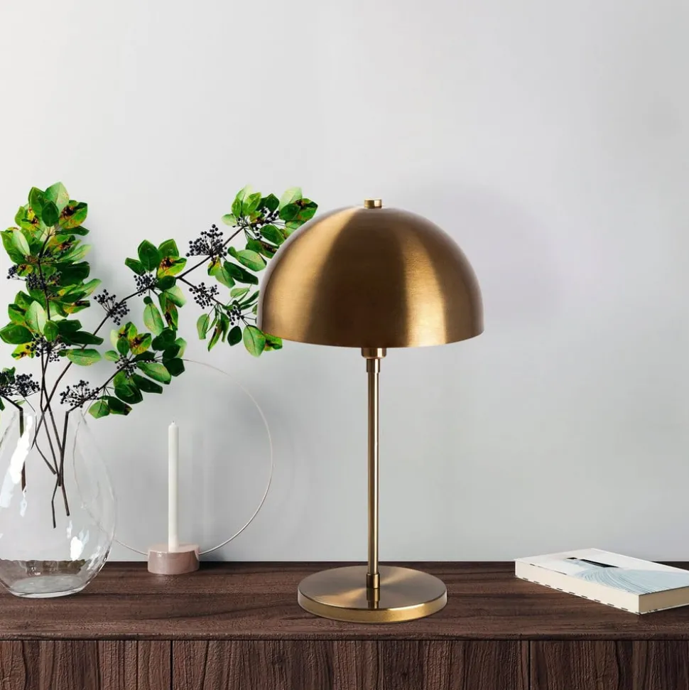 Tafellamp Varzan 10857, goud antiek, metaal, hoogte 50 cm