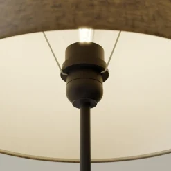 Tafellamp Vera, stoffen kap en steendecor, 55 cm