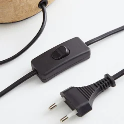 Tafellamp Vera, stoffen kap en steendecor, 55 cm