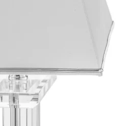 Tafellamp Veronique, voet breed, wit/chroom