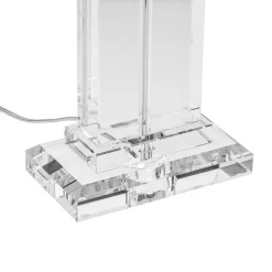 Tafellamp Veronique, voet breed, wit/chroom