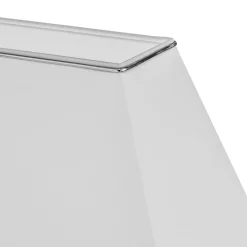 Tafellamp Veronique, voet breed, wit/chroom