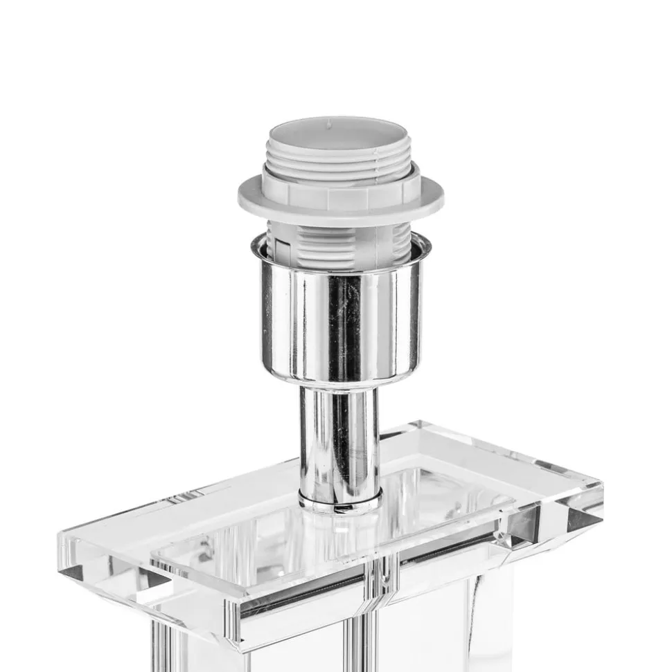 Tafellamp Veronique, voet breed, wit/chroom