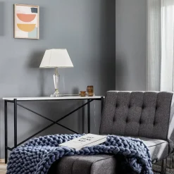 Tafellamp Veronique, voet smal, crème/goud