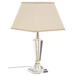 Tafellamp Veronique, voet smal, crème/goud