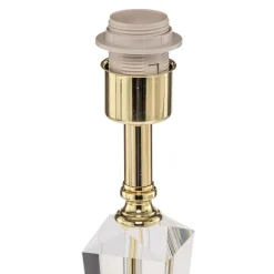 Tafellamp Veronique, voet smal, crème/goud