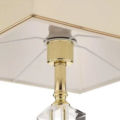 Tafellamp Veronique, voet smal, crème/goud