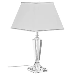 Tafellamp Veronique, voet smal, wit/chroom