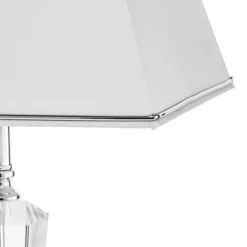 Tafellamp Veronique, voet smal, wit/chroom