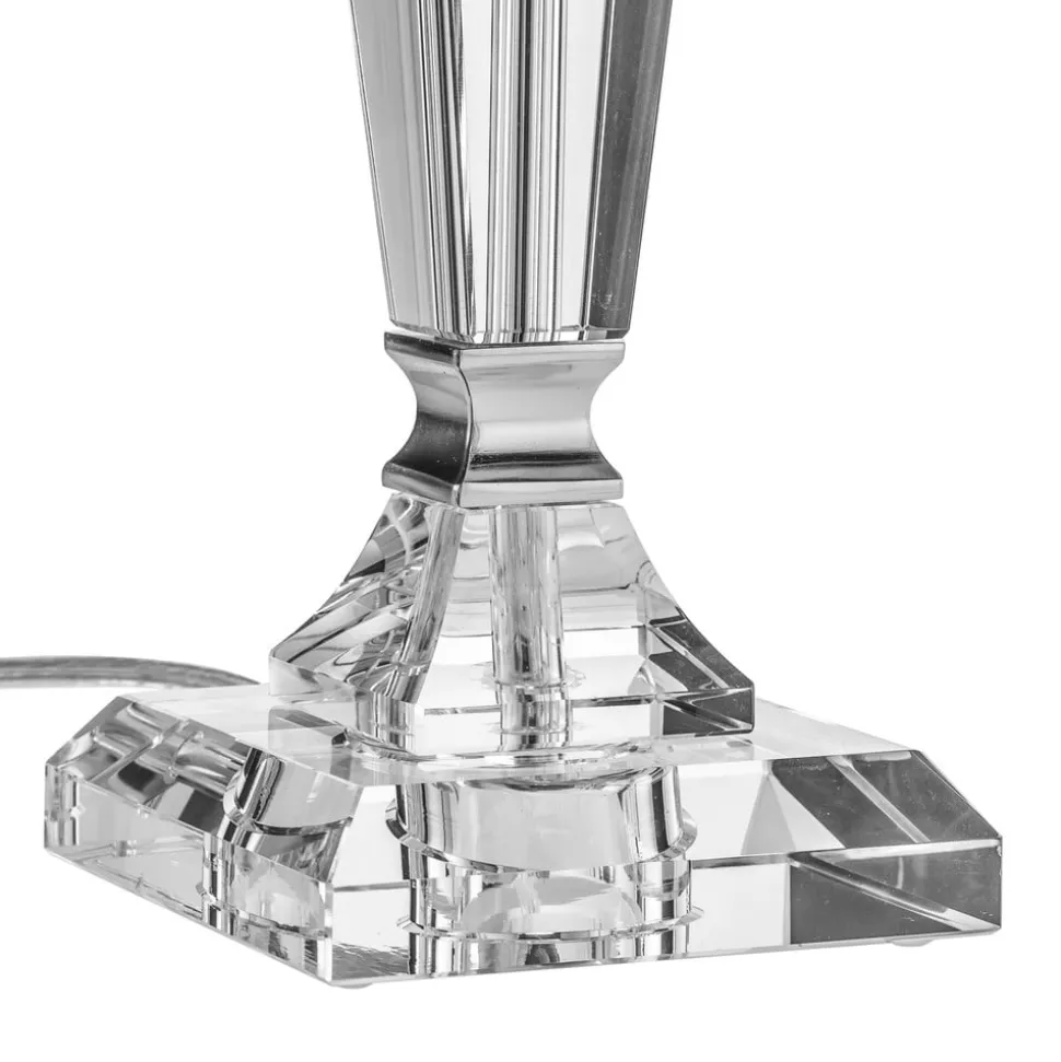 Tafellamp Veronique, voet smal, wit/chroom