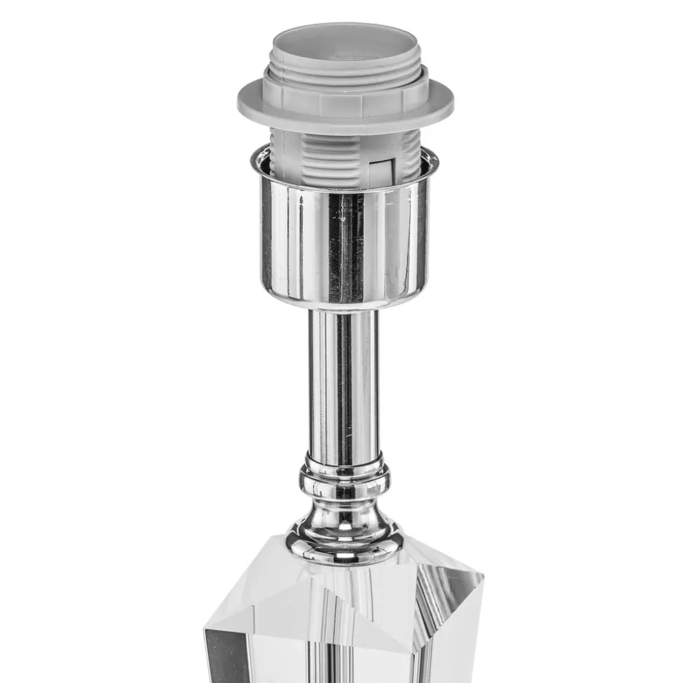 Tafellamp Veronique, voet smal, wit/chroom