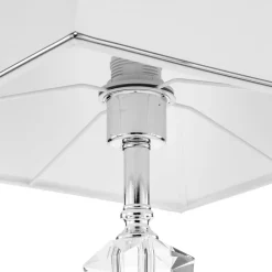 Tafellamp Veronique, voet smal, wit/chroom