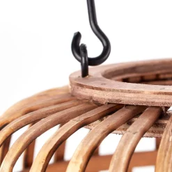 Tafellamp Woodrow, draaggreep, rotan, lichtbruin