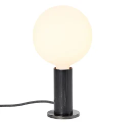 Tala tafellamp Knuckle, lamp van opaalglas, zwart eiken
