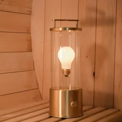 Tala tafellamp Muse, oplaadbare batterij, Massive messing, LED lamp