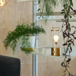 Tala tafellamp Muse, oplaadbare batterij, Massive messing, LED lamp