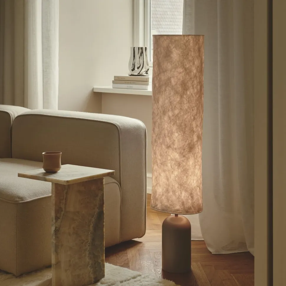 Talli vloerlamp, bruin, Tyvek/metaal, hoogte 113 cm