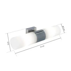 Target wandlamp, chroomkleurig, 2-lamps, IP44