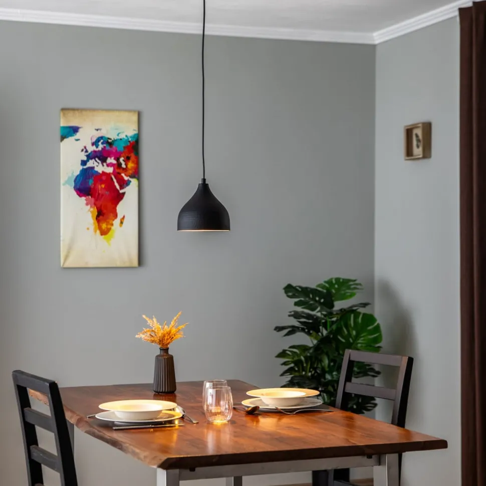 Tattoo 2396 hanglamp, Ø18cm, zwart/goud