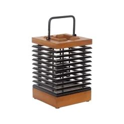 Tekura LED-lantaarn op zonne-energie, hout, helder, hoogte 37 cm, sensor