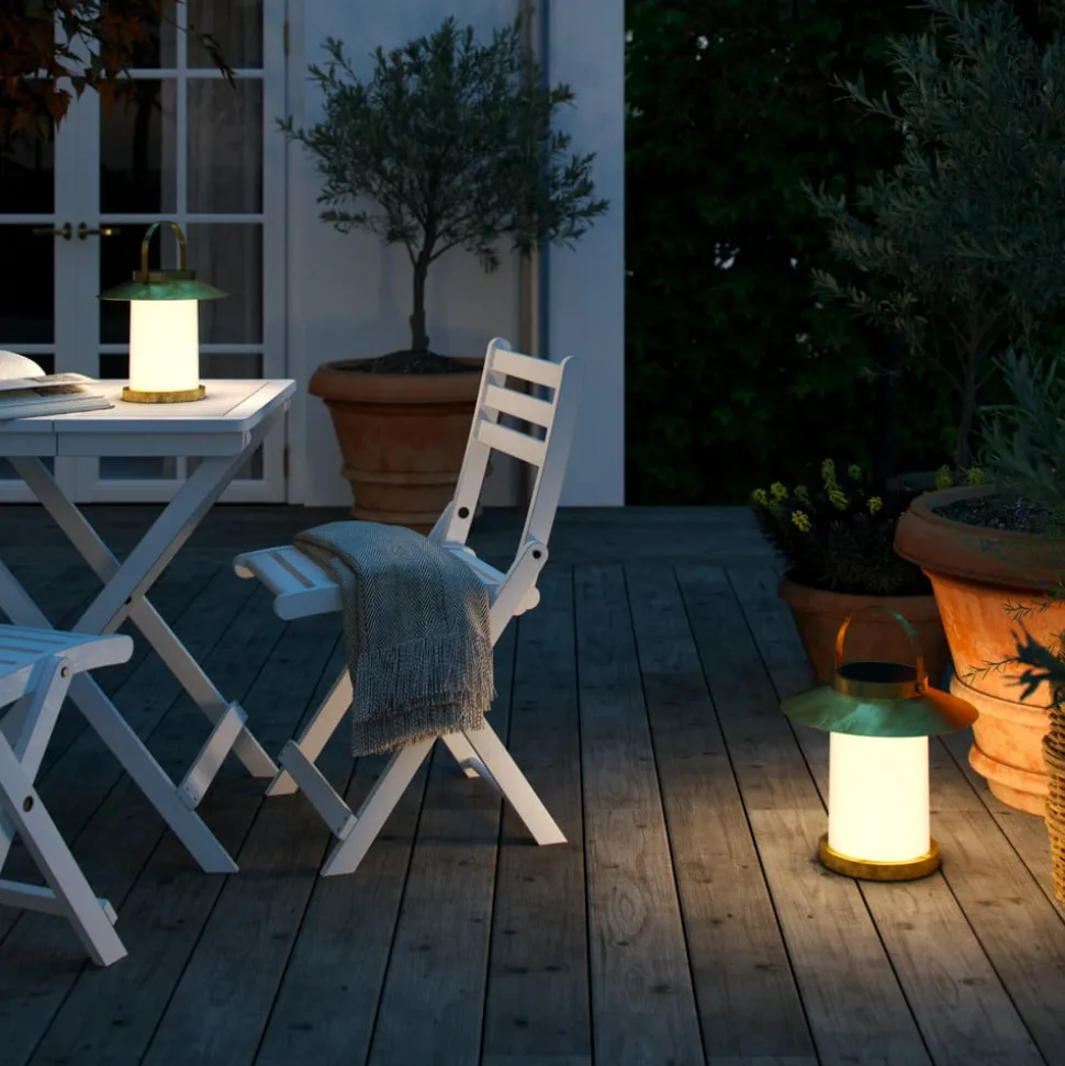 Temple To-Go lamp op zonne-energie, messing, hoogte 22 cm