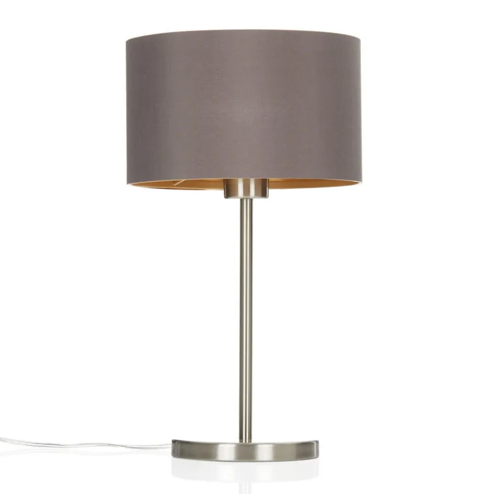 Textiel-tafellamp Maserlo, cappuccino