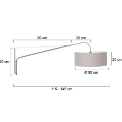 Textiel-wandlamp Elegant Classy zilver/modder