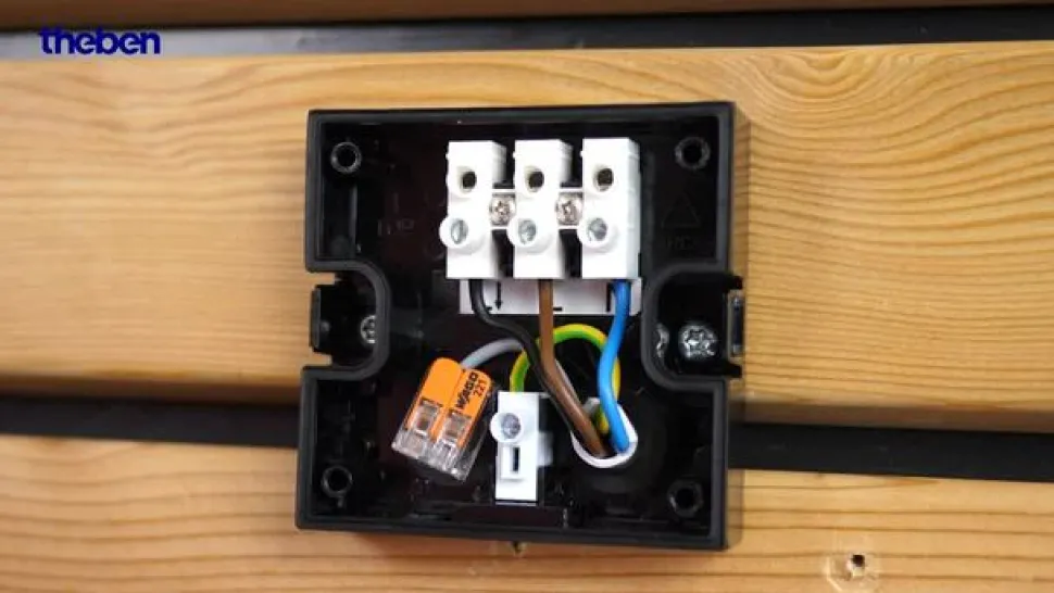 Theben LED buiten wandlamp theLeda S8-100, zwart, sensor