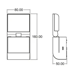 Theben LED buiten wandlamp theLeda S8-100, zwart, sensor