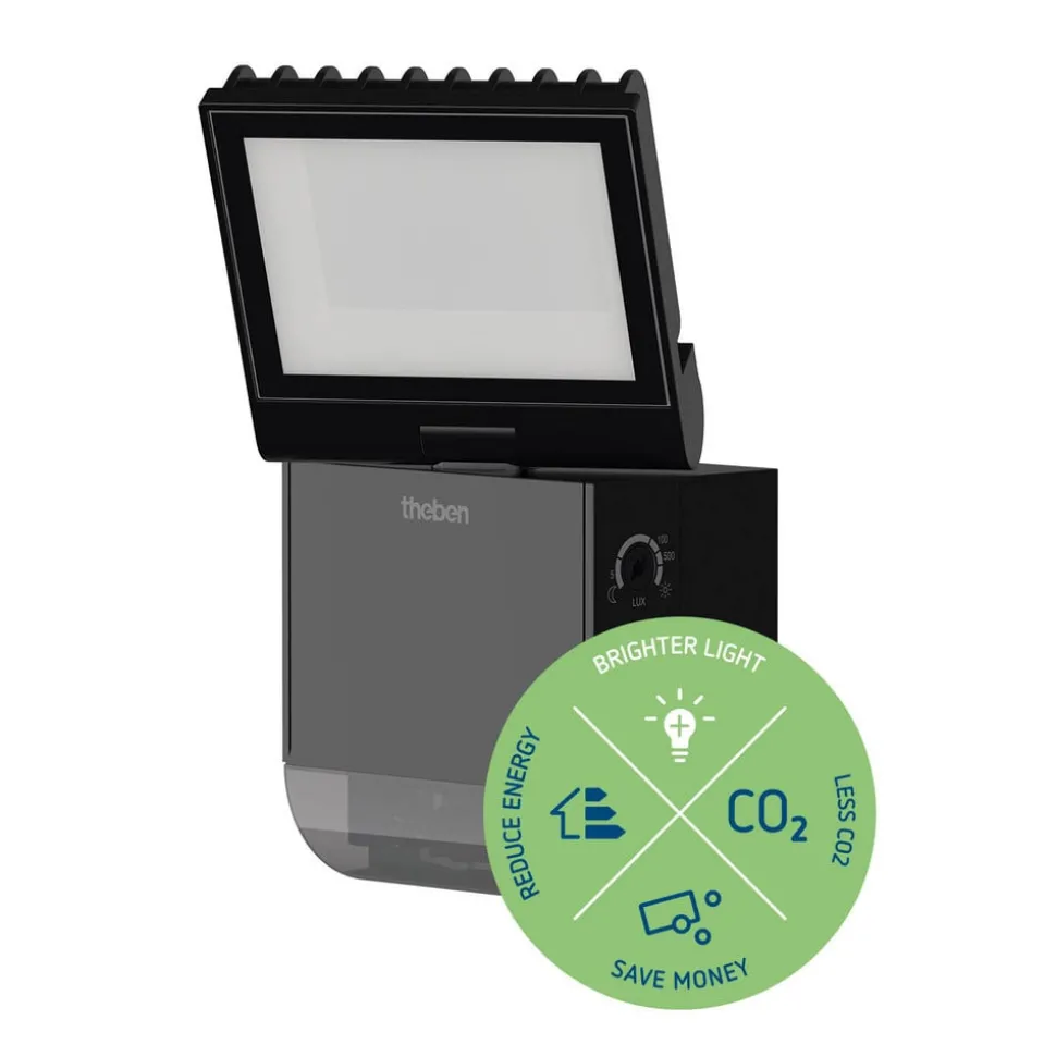 Theben LED buiten wandlamp theLeda S8-100, zwart, sensor