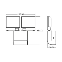 Theben LED buiten wandlamp theLeda S17-100L, zwart, 2-lamps