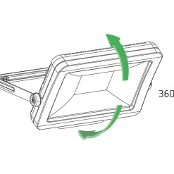 Theben LED buitenspot theLeda B50L, zwart aluminium 5.000 K