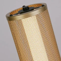 Thread LED vloerlamp, goudkleurig, dimbaar in 3 stappen, staal