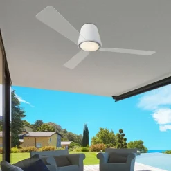 Tijdloze plafondventilator Garbí met LED-licht