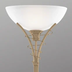 Tijdloze vloerlamp LINEAS, antiek messing