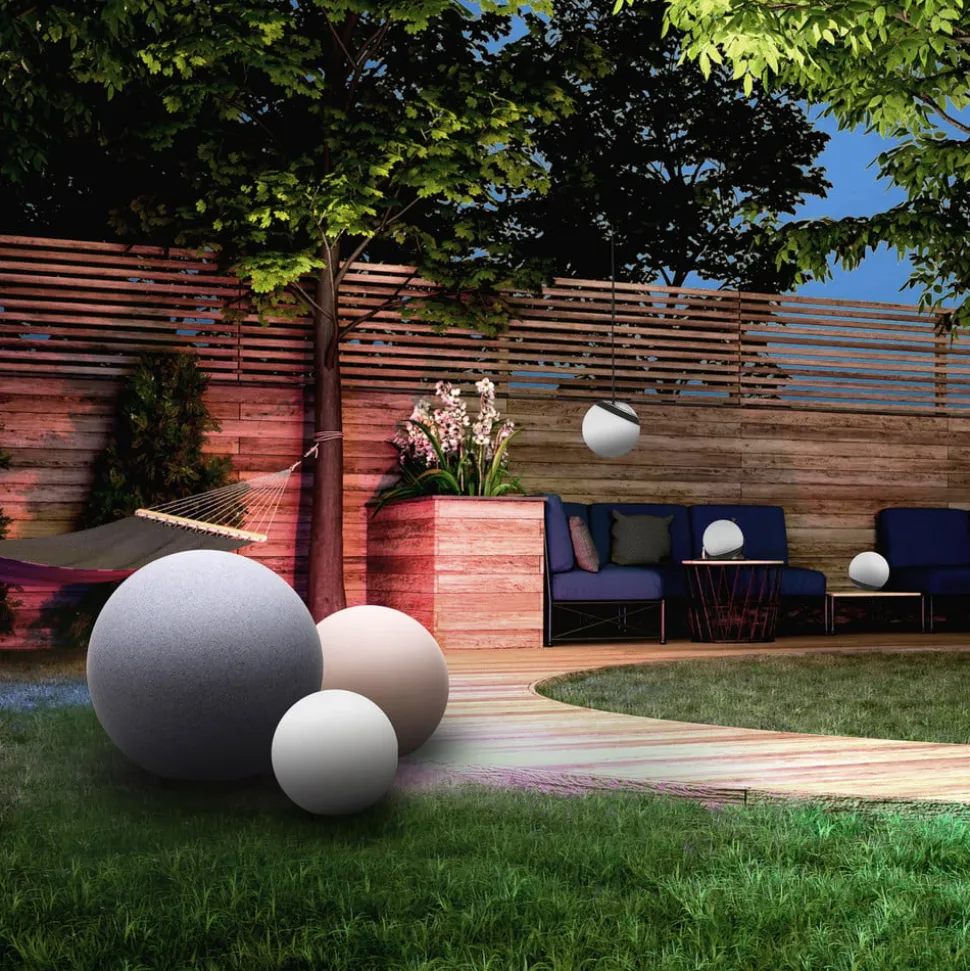 tint LED bol Calluna Solar, CCT, RGB, Ø 35 cm