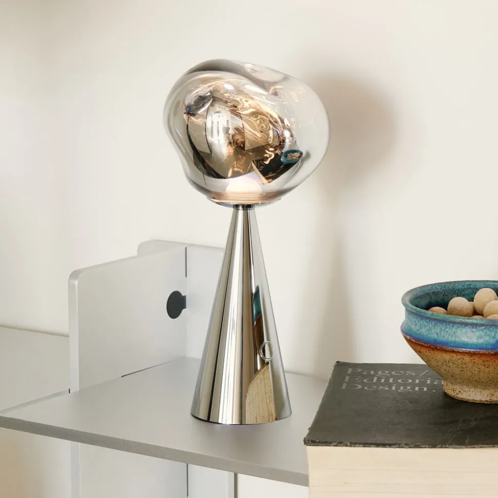 Tom Dixon LED oplaadbare tafellamp Melt Portable, zilver, 28,5 cm