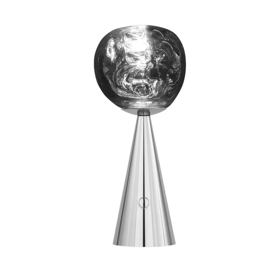 Tom Dixon LED oplaadbare tafellamp Melt Portable, zilver, 28,5 cm