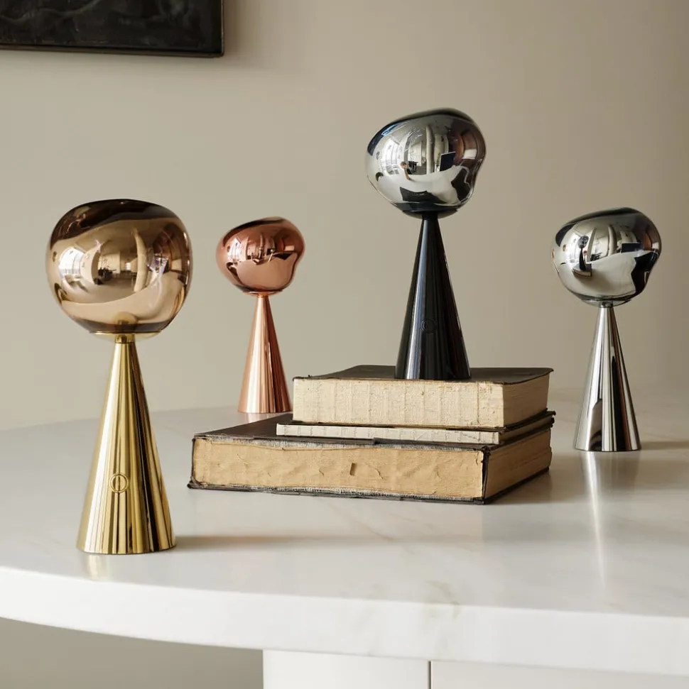 Tom Dixon LED oplaadbare tafellamp Melt Portable, zilver, 28,5 cm