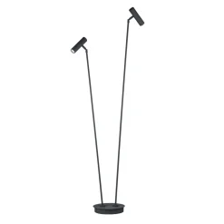Tom Pro LED vloerlamp, zwart, 2-lamps, CCT, dimmer