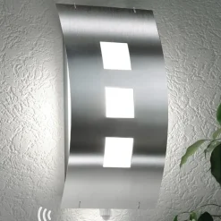 Toma buitenwandlamp van roestvrij staal met sensor