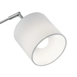 Tommy vloerlamp, nikkel/wit, hoogte 200 cm, 5-lamps, stof