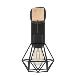 Townshend wandlamp, breedte 14 cm, zwart/eiken