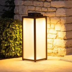 Tradition LED-lantaarn op zonne-energie, corten, hoogte 65 cm