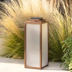 Tradition LED-lantaarn op zonne-energie, corten, hoogte 65 cm